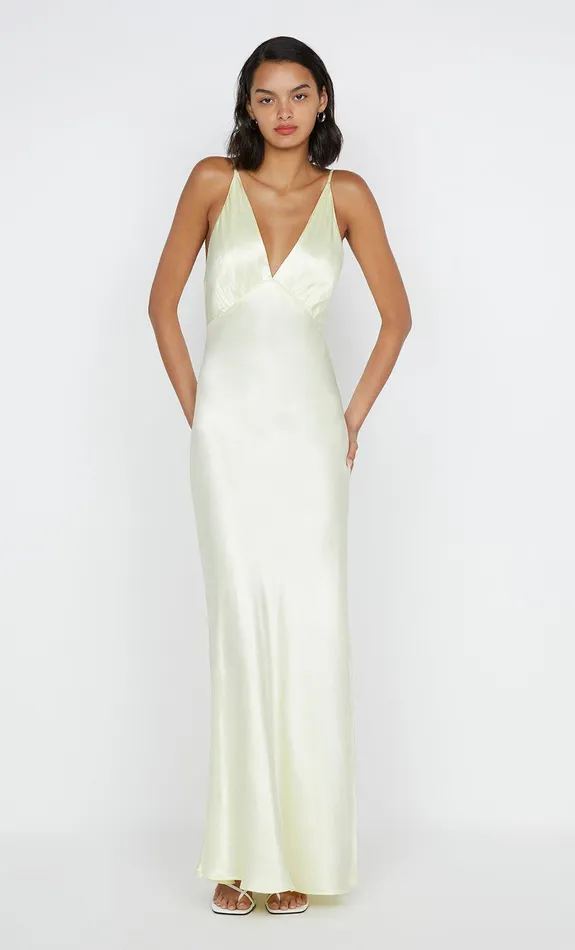 Bec Bridge Event Wear Dresses MOON DANCE V MAXI DRESS Ice Yellow 8211 Women