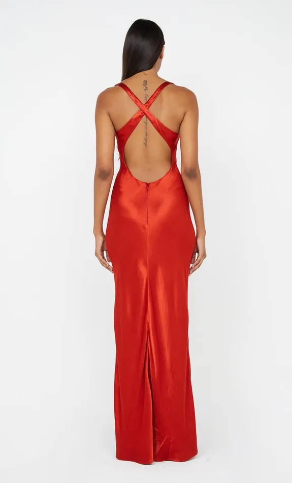 Bec Bridge Maxi Dresses MAXINA CROSSOVER DRESS Crimson 8211 Women