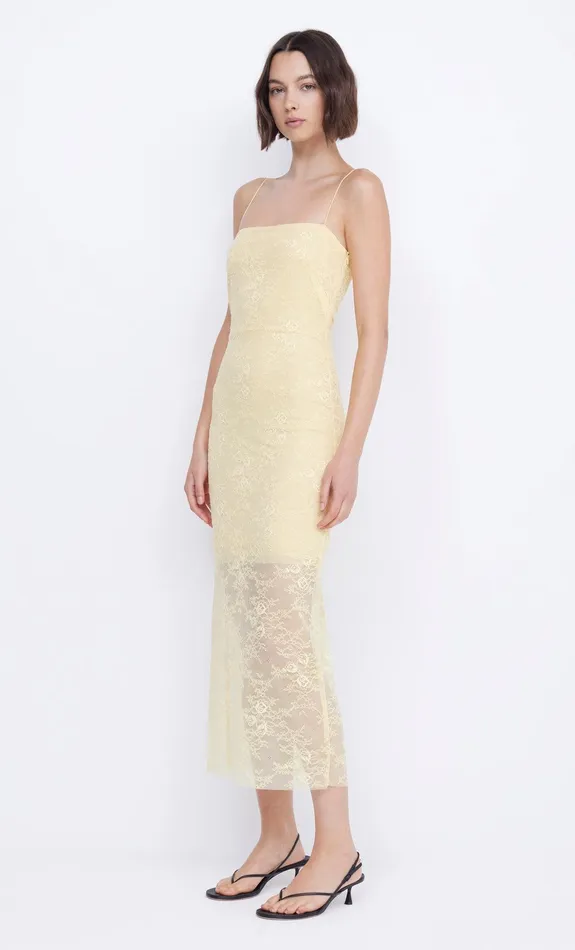 Bec Bridge Midi Dresses JULIETTE COLUMN MIDI DRESS Butter Yellow 8211 Women