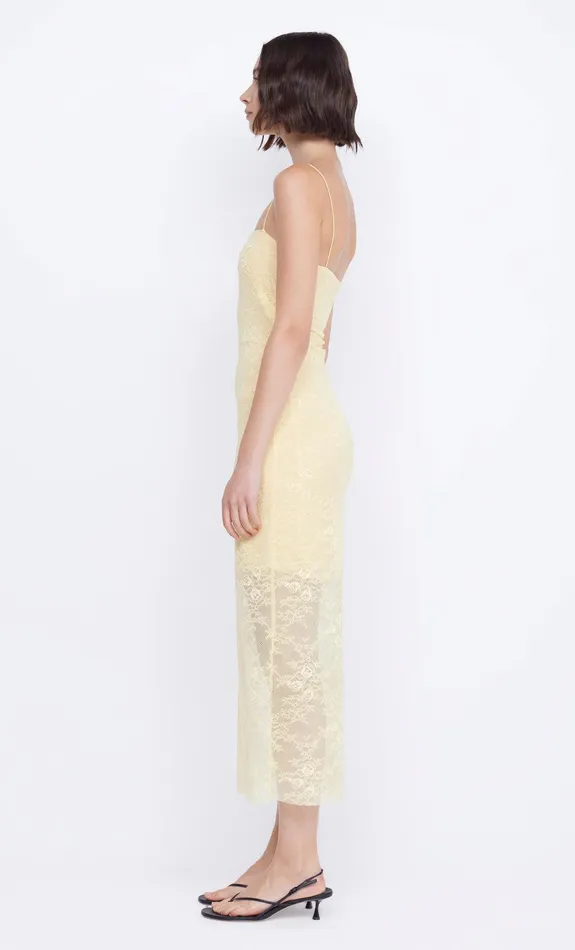 Bec Bridge Midi Dresses JULIETTE COLUMN MIDI DRESS Butter Yellow 8211 Women