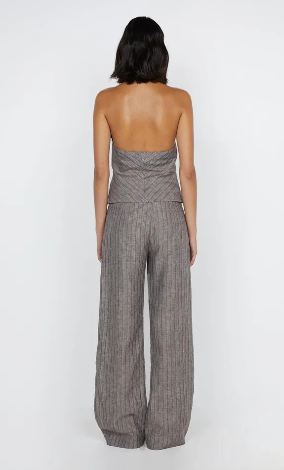 Bec Bridge Pants ZURI STRAIGHT LEG PANT Taupeivory Stripe 8211 Women