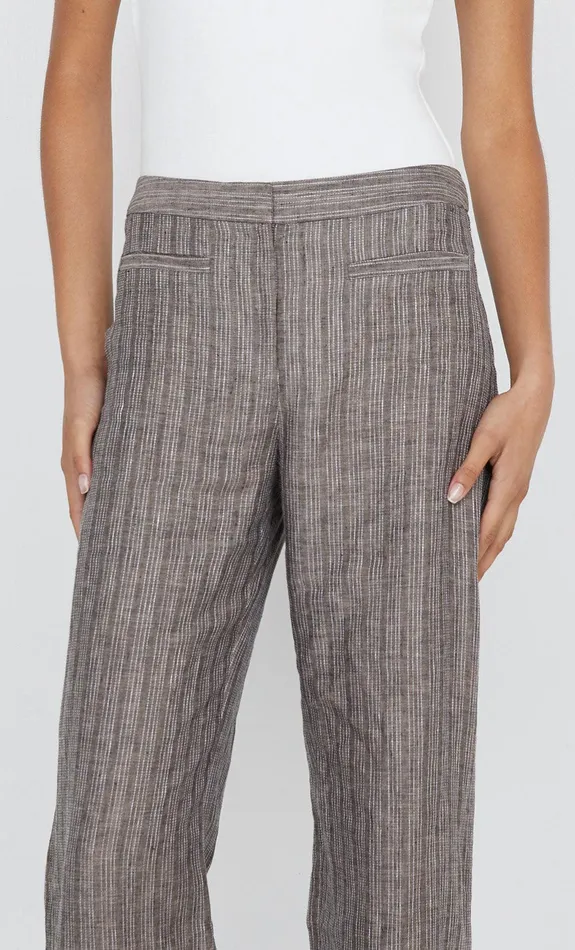 Bec Bridge Pants ZURI STRAIGHT LEG PANT Taupeivory Stripe 8211 Women