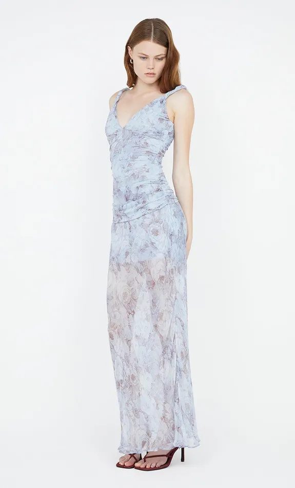 Bec Bridge Prom Dresses DANICA V NECK DRESS Chambray Rose 8211 Women