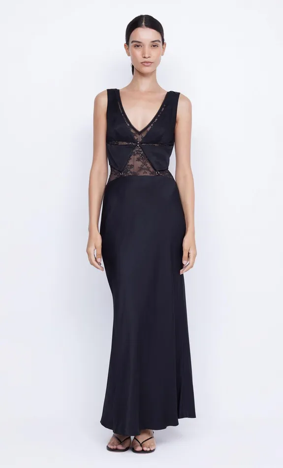 Bec Bridge Prom Dresses JULIETTE V NECK MAXI DRESS Black 8211 Women