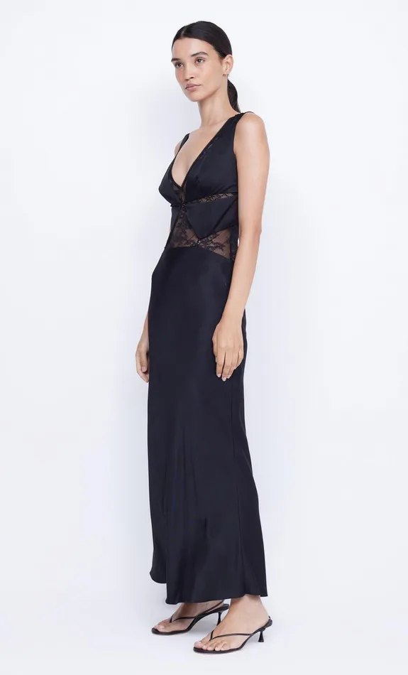 Bec Bridge Prom Dresses JULIETTE V NECK MAXI DRESS Black 8211 Women