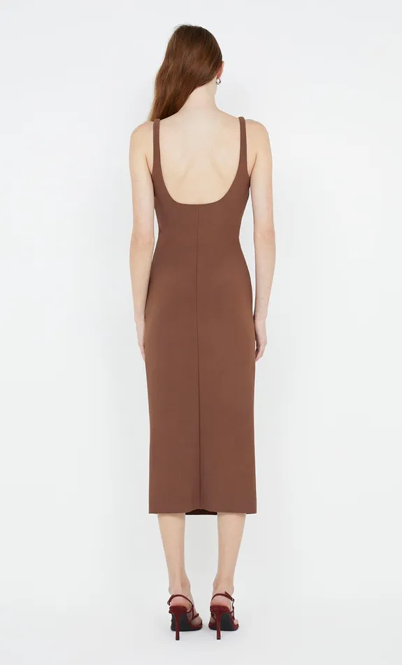 Bec Bridge Prom Dresses KARINA TUCK MIDI DRESS Chocolate 8211 Women
