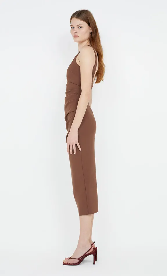 Bec Bridge Prom Dresses KARINA TUCK MIDI DRESS Chocolate 8211 Women