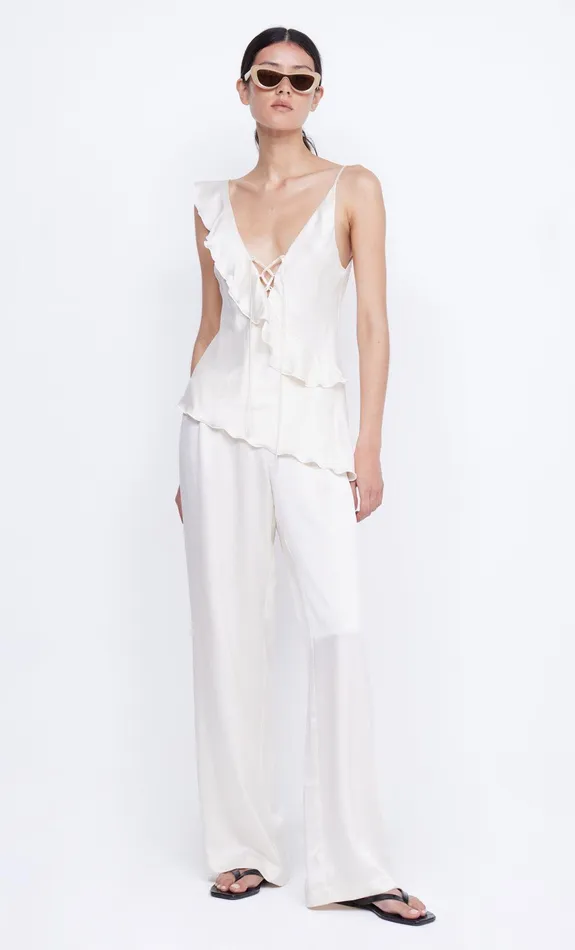 Bec Bridge Tops CHANTILLY SILK FRILL CAMI Ivory 8211 Women