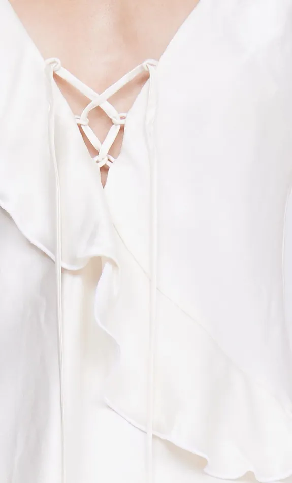 Bec Bridge Tops CHANTILLY SILK FRILL CAMI Ivory 8211 Women