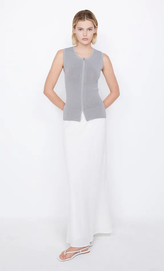 Bec Bridge Tops LORAH KNIT ZIP TOP Silver 8211 Women