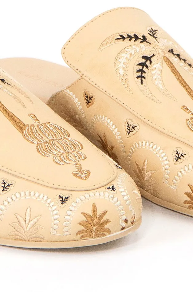 Beige Braided Mule Women Farm Rio Loafers and Mules