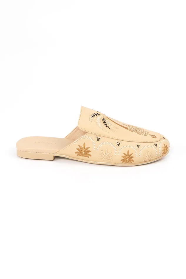 Beige Braided Mule Women Farm Rio Loafers and Mules