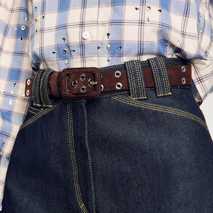 Belts Women SANDRO Eyelet Belt Brown