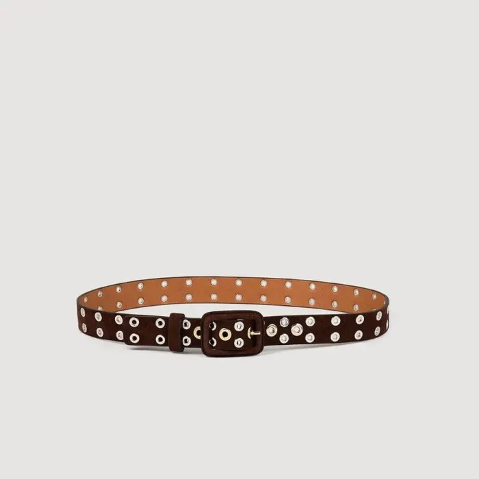 Belts Women SANDRO Eyelet Belt Brown