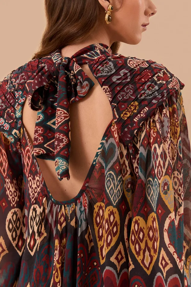 Black Hearts Ikat Blouse Women Farm Rio Blouses