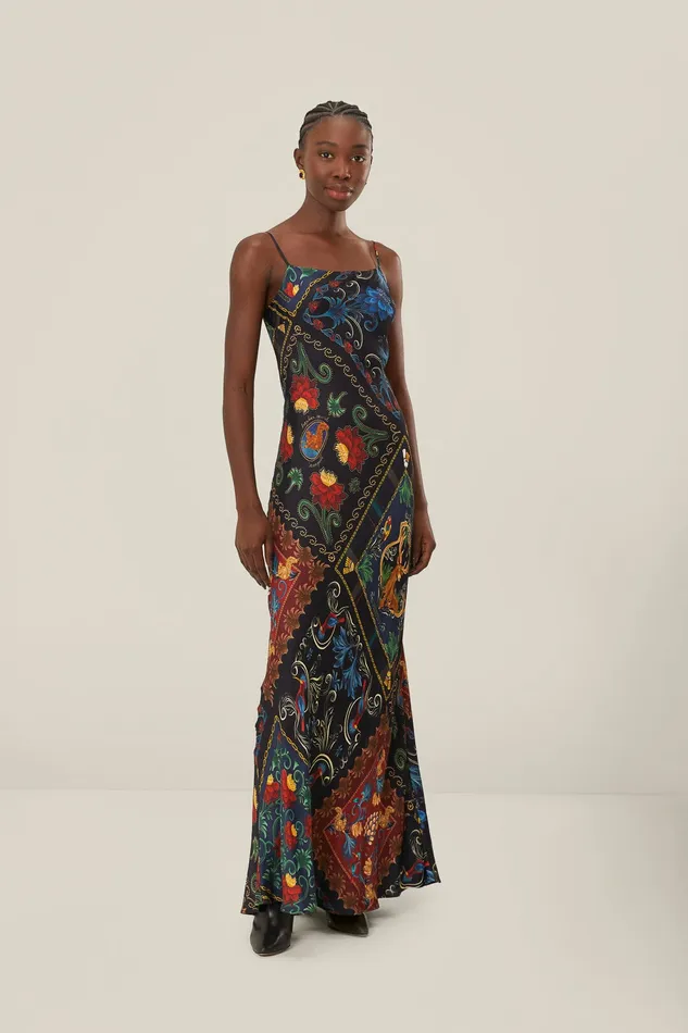 Black Mixed Arabesque Scarves Sleeveless Lenzing Ecovero Maxi Dress Women Farm Rio Maxi Dresses Black Mixed Arabesque Scarves Sleeveless Lenzing Ecovero Maxi Dress Women Farm Rio Maxi Dresses