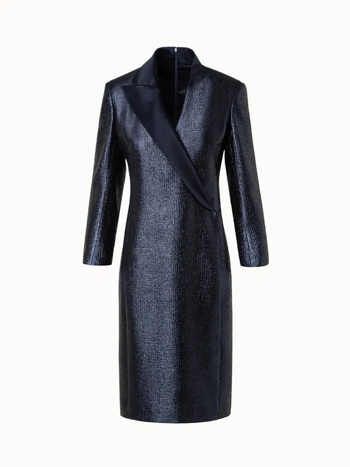 Blazer Sheath Dress With Long Sleeves Black Women Akris Dresses