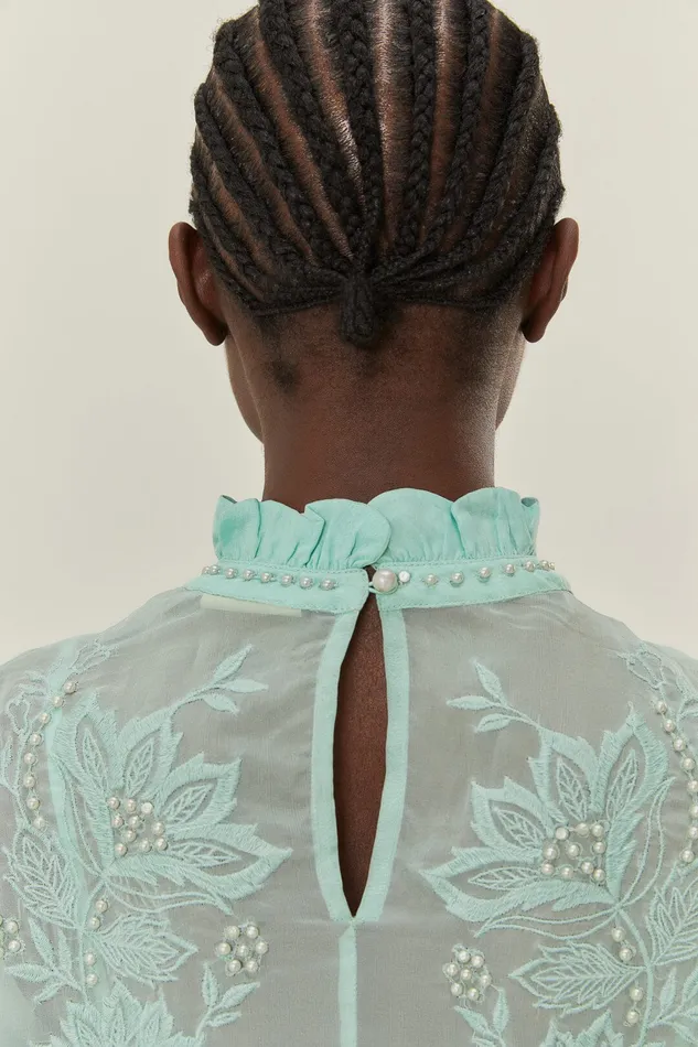 Blue Short Sleeve Blouse Women Farm Rio Blouses
