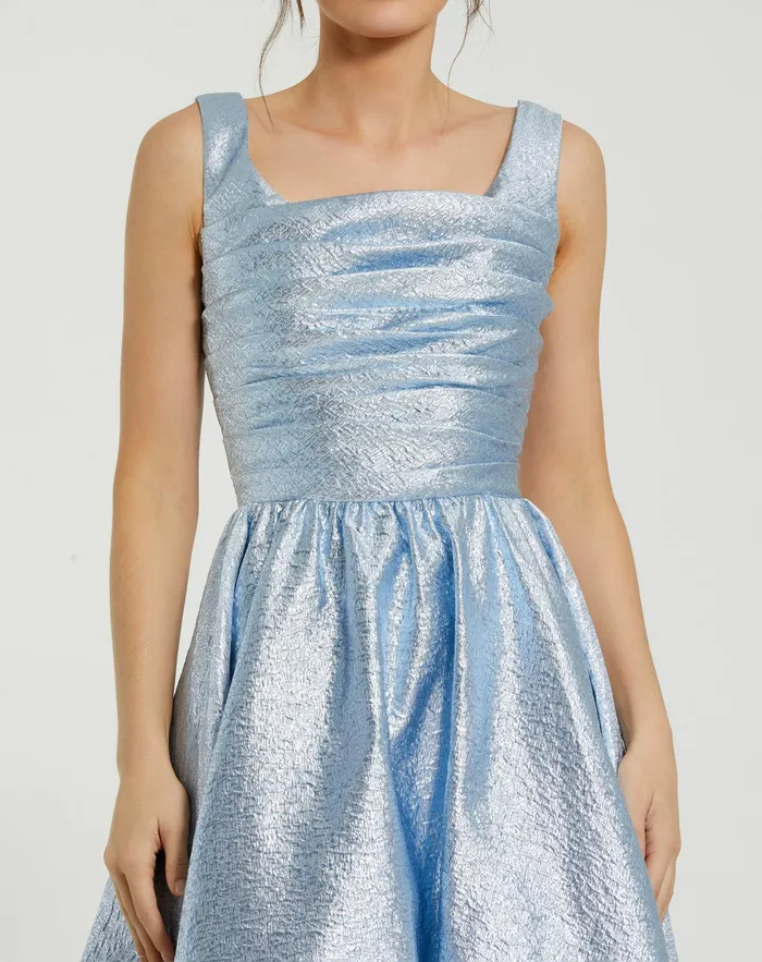 Blue Square Neck Sleeveless A Line Dress Ice Blue Best Sellers Mac Duggal Women