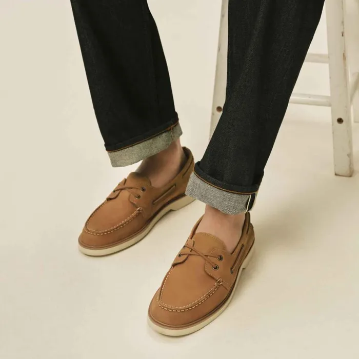 Boat Shoes Men Sperry Authentic Original Double Sole Nubuck Boat Shoe Medium Beige