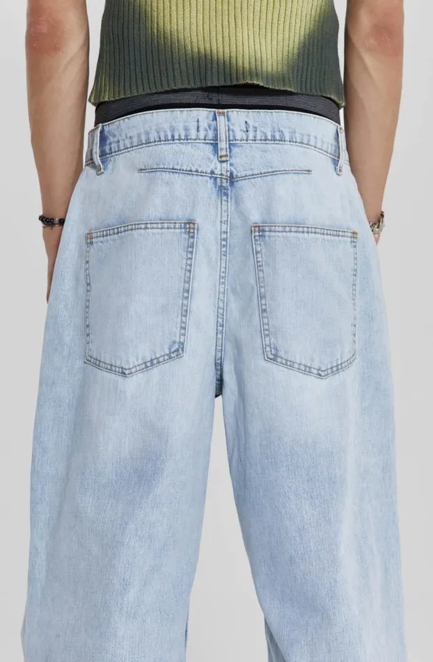 Bootcut Jeans MenWomen Jaded London Bleached Blue Colossus Flare Jeans