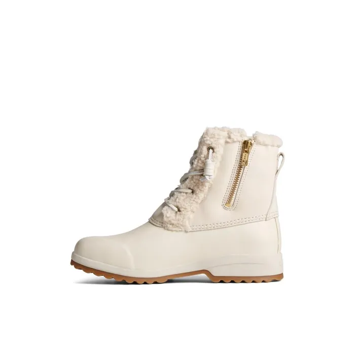 Boots Women Sperry Maritime Repel Teddy Trim Snow Boot Bone