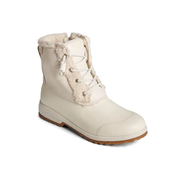 Boots Women Sperry Maritime Repel Teddy Trim Snow Boot Bone