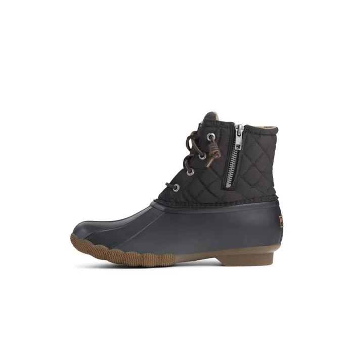 Boots Women Sperry Saltwater Quilted Duck Boot Black