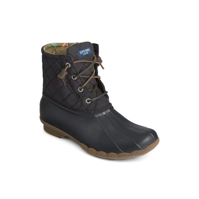 Boots Women Sperry Saltwater Quilted Duck Boot Black