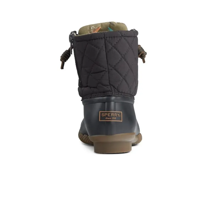 Boots Women Sperry Saltwater Quilted Duck Boot Black