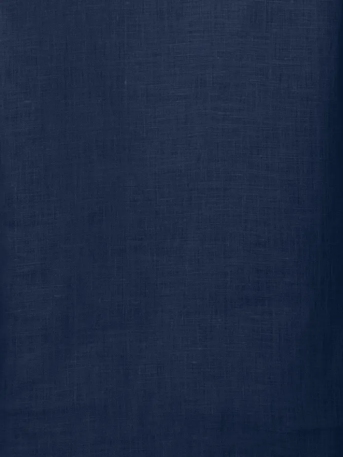 Boxy Linen Voile Blouse Navy Women Akris Blouses