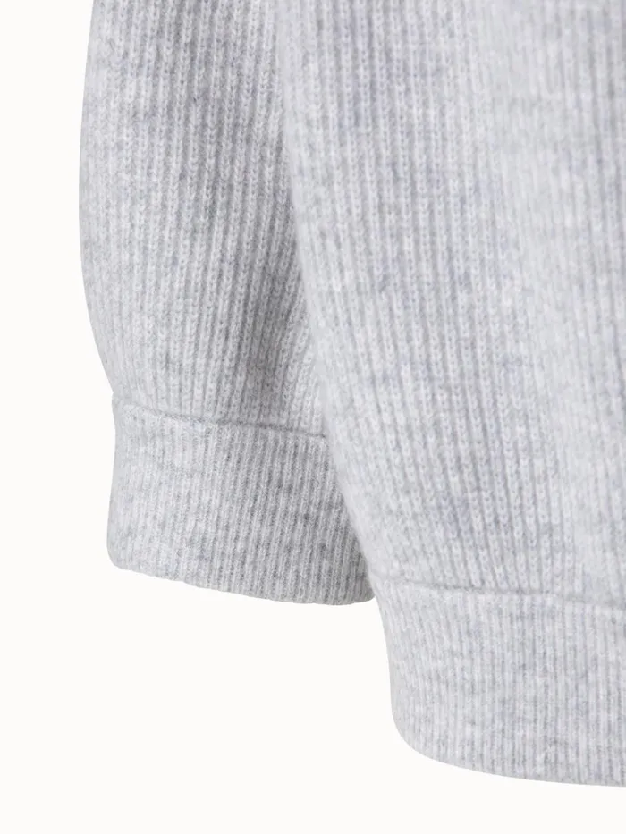 Boxy Ribbed Knit Cashmere Pullover Light Melange Women Akris Knitwear