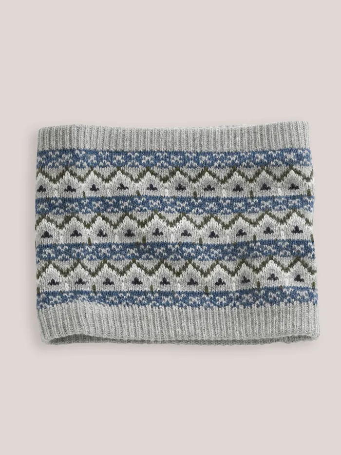 Boys Cyrillus Accessories Child039s Lambswool Snood Gris Chine