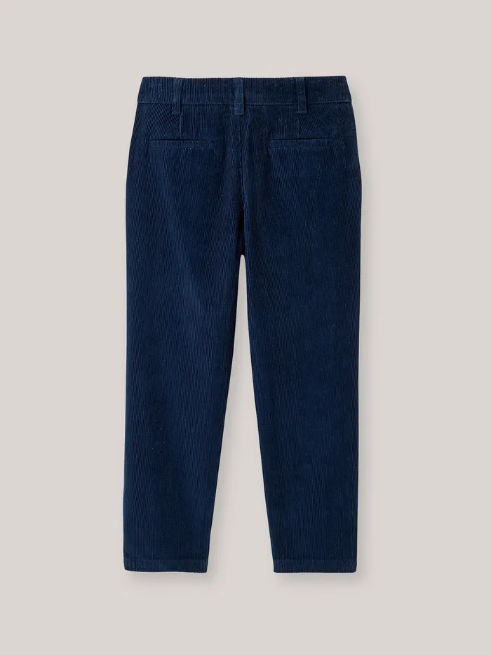 Boys Cyrillus Clothing Corduroy Chino Trousers Bleu