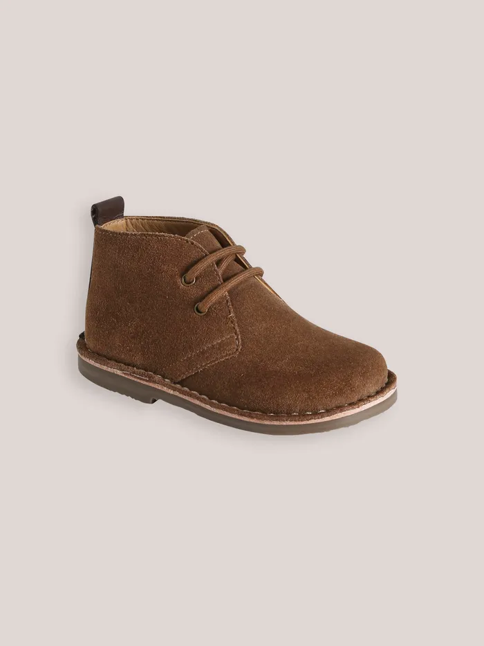 Boys Cyrillus Shoes Leather Desert Boots Taupe