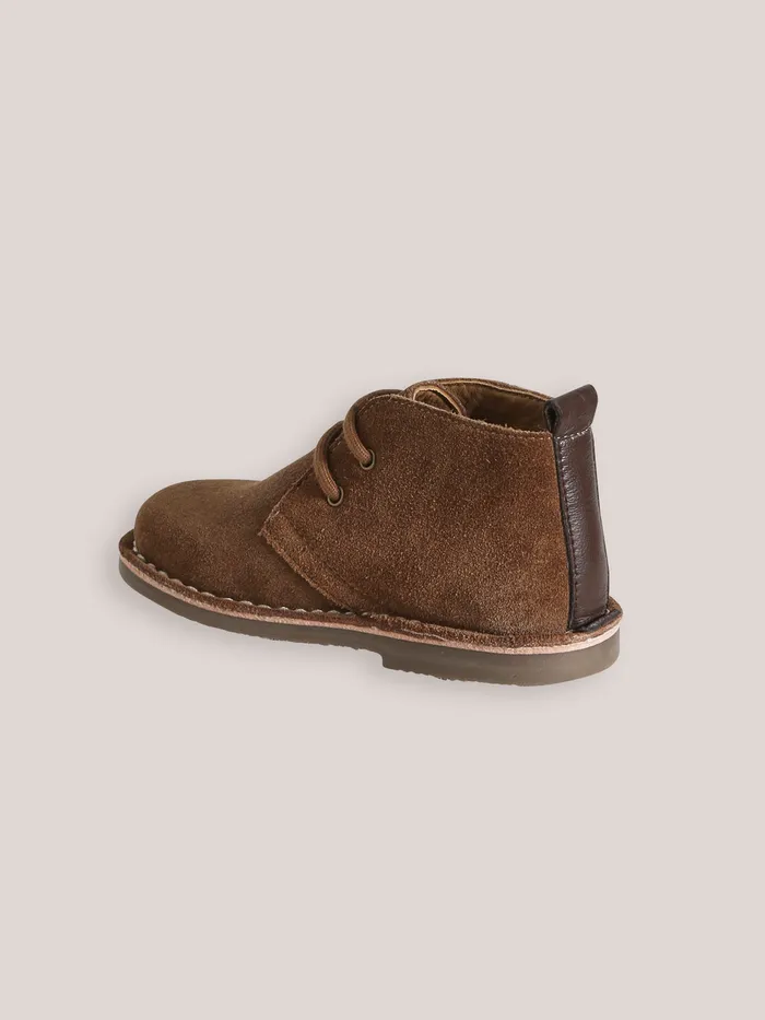 Boys Cyrillus Shoes Leather Desert Boots Taupe