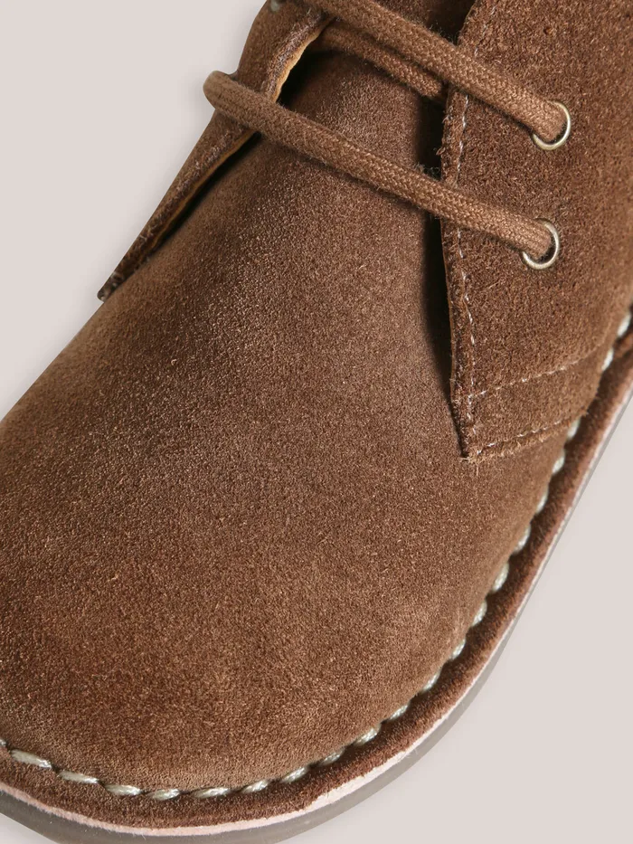 Boys Cyrillus Shoes Leather Desert Boots Taupe