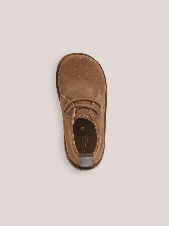 Boys Cyrillus Shoes Leather Desert Boots Taupe