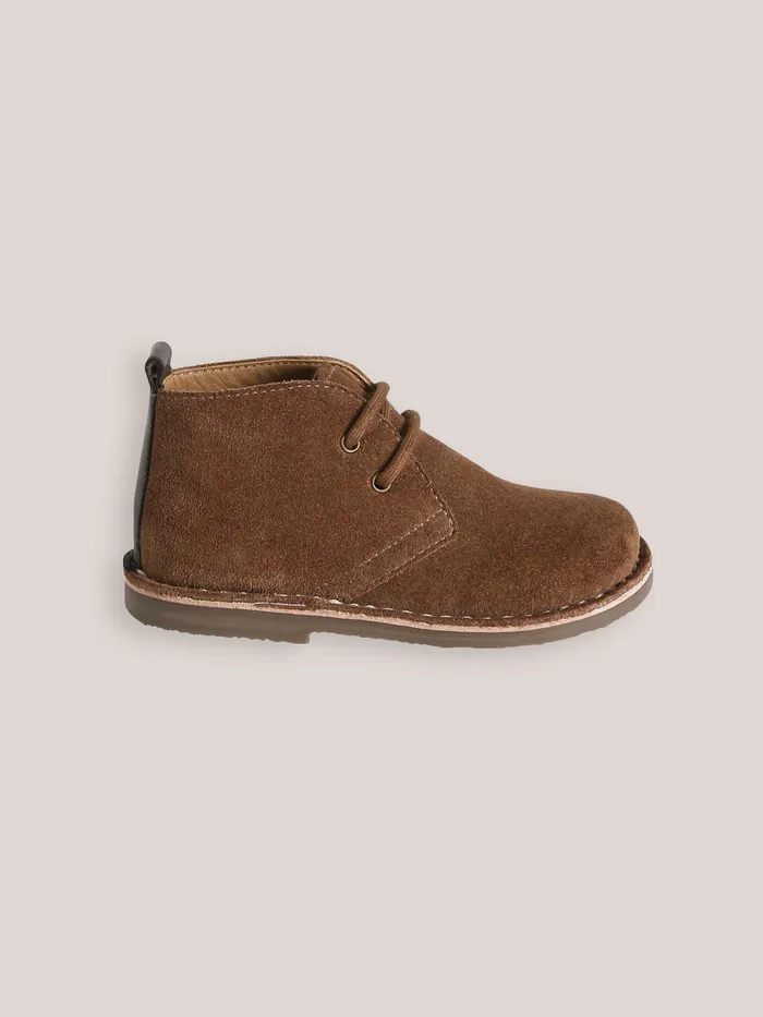Boys Cyrillus Shoes Leather Desert Boots Taupe