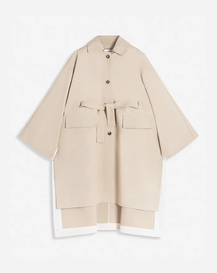 Cape Coat With A Collar Dark Beige Women Lanvin Coats and Jackets