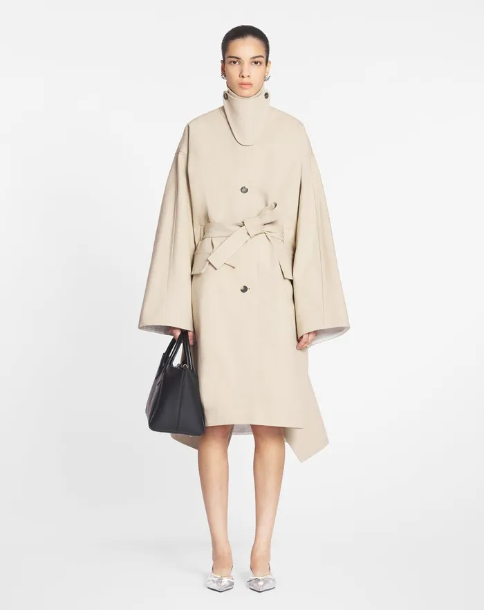 Cape Coat With A Collar Dark Beige Women Lanvin Coats and Jackets