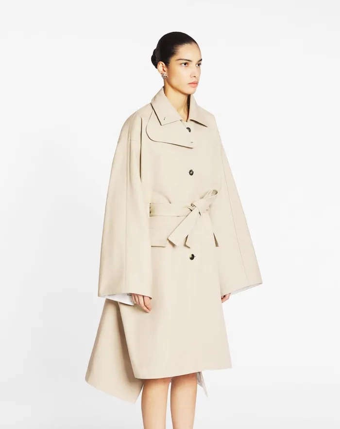 Cape Coat With A Collar Dark Beige Women Lanvin Coats and Jackets