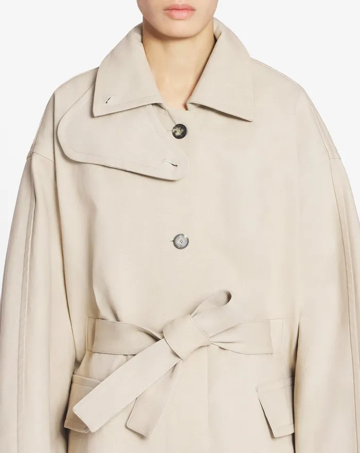 Cape Coat With A Collar Dark Beige Women Lanvin Coats and Jackets