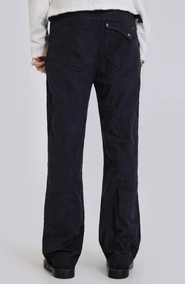 Cargo Pants Men Jaded London Black Creased Pants