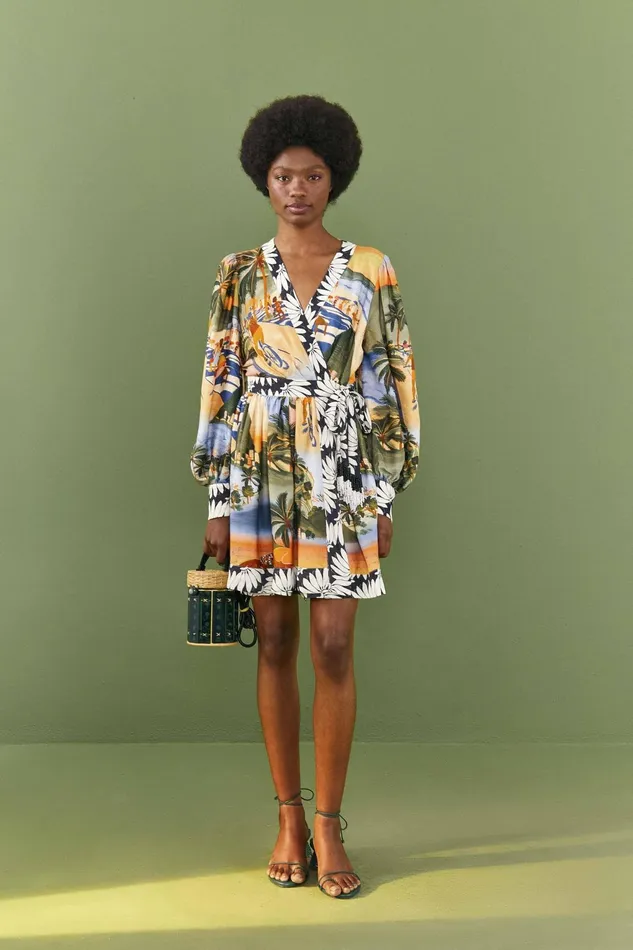 Carioca Lenzing Ecovero Viscose Mini Dress Women Farm Rio Mini Dresses