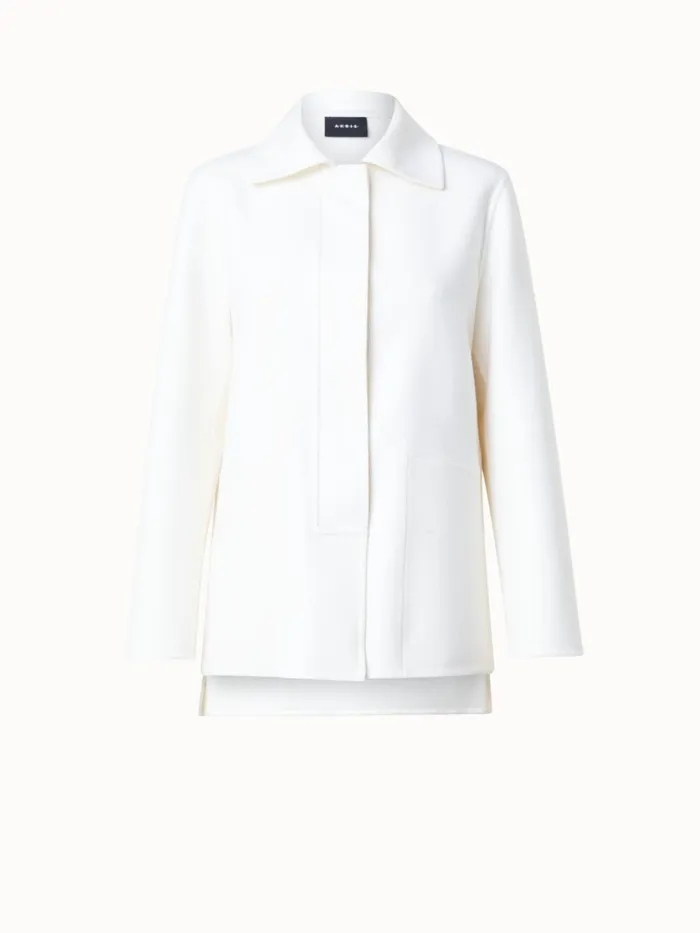 Cashmere DoubleFace Long Jacket Ecru Women Akris Cashmere