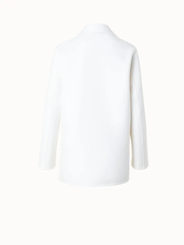 Cashmere DoubleFace Long Jacket Ecru Women Akris Cashmere