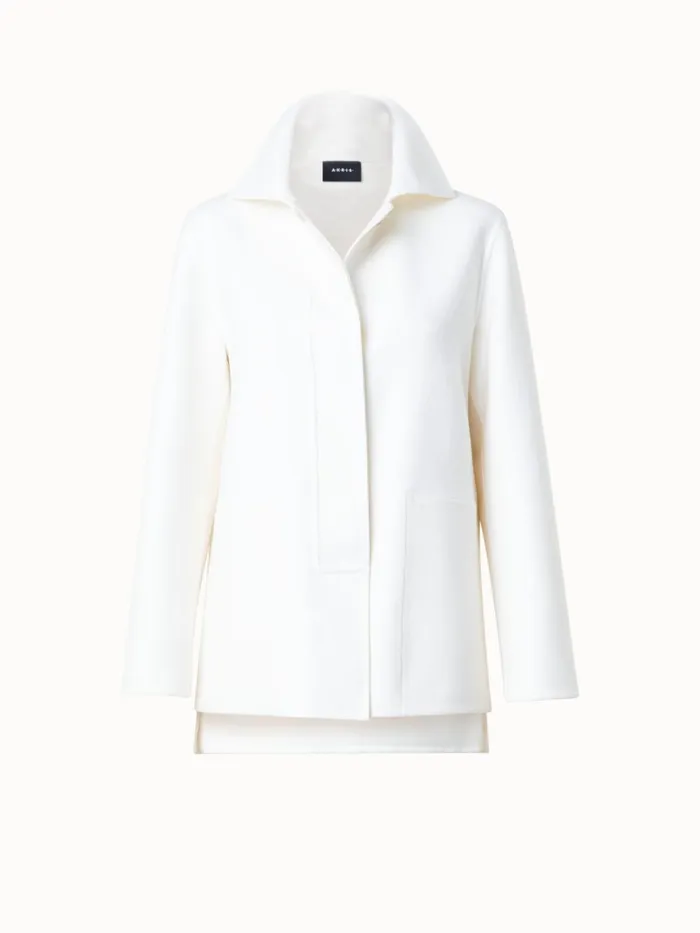 Cashmere DoubleFace Long Jacket Ecru Women Akris Cashmere