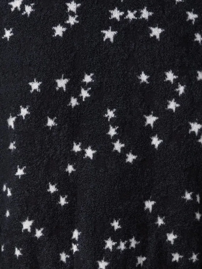 Cashmere Silk Cardigan With Star Intarsia Blackecru Women Akris Cashmere