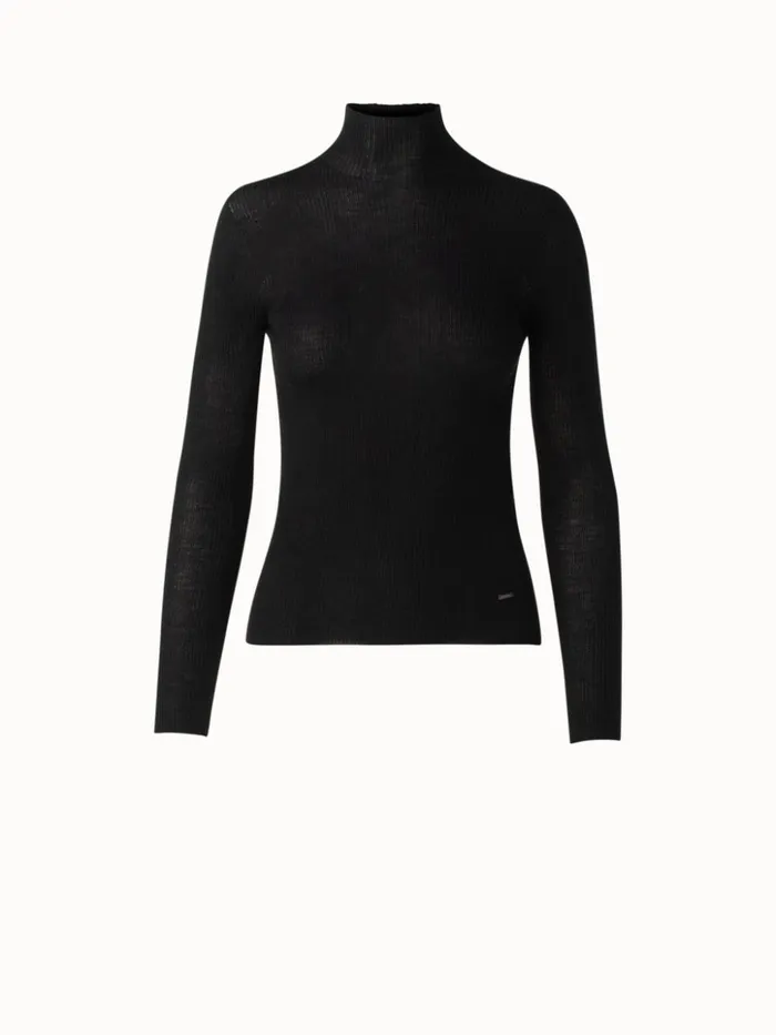 Cashmere Silk Knit Pullover Black Women Akris Cashmere